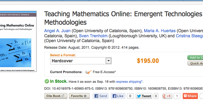 Teaching Mathematics Online: Emergent Technologies and Methodologies